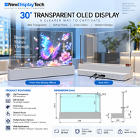Écran OLED transparent sur pied de 30 pouces, interactif, capacitif, pour publicité numérique, magasin de détail, ascenseur
