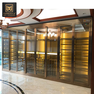 Meuble à vin modulaire personnalisé de luxe en acier inoxydable 304 couleur or <span class=keywords><strong>champagne</strong></span>, à température contrôlée et écologique, pour <span class=keywords><strong>salon</strong></span> - Product Image 3