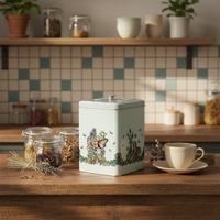 Boîte de rangement carrée JH Lovely Luster pour café, thé, bonbons et sucre