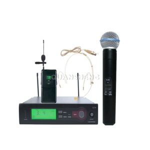 Sistema Microfonico Wireless UHF in Metallo Cardioide Portatile per Palco Karaoke Live Microfono SLX24 BETA58a Beta87 - Product Image 4