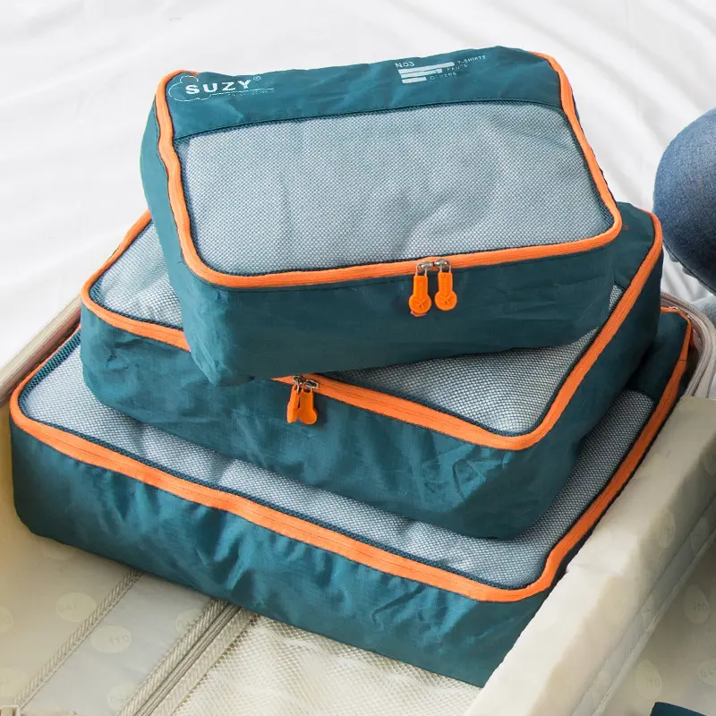 7 पीसी यात्रा कपड़े भंडारण बैग सूटकेस आयोजक बैग कपड़े भंडारण बैग