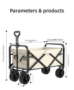 Chariot utilitaire pliable d'extérieur à quatre roues, robuste, portable, plateforme OEM, pour le shopping, le jardin, la <span class=keywords><strong>plage</strong></span>, les sports, le camping - Product Image 3