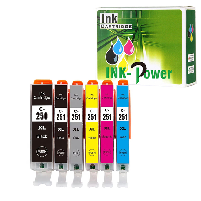 250 251 XL PGI250XL CLI251XL PGI-250 CLI-251 PGI-250XL CLI-251XL PGI250 CLI251 Compatible Color Ink Cartridge for Canon Pixma