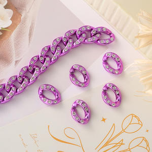 19*14 أو الماس مطلي بالكهرباء سلسلة مشبك سلاسل الذهب الاكريليك وصلات الزخرفية البلاستيك ABS موصلات بالجملة - Product Image 4