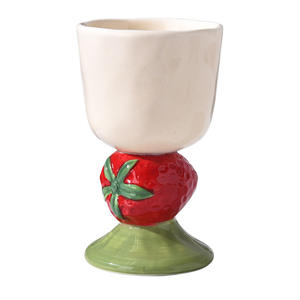Tasse à café en porcelaine peinte à la main en forme de fruits mignons, capacité 180 ml, motif pastèque et fraise, idéale comme cadeau de Noël - Product Image 1