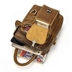 Sacs à bandoulière pour hommes tendance, sacs à bandoulière en cuir de petite taille, sacs de ceinture pour hommes - Product Image 5