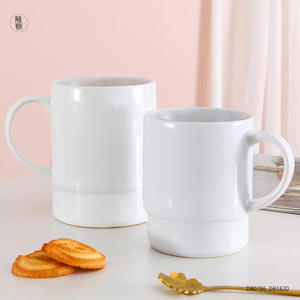 Creative Ceramic <b>Mug</b> With Cookie <b>Holder</b> White Solid Color Cup With Handle For Coffee Tea Drinks Gift Set - Product Image 4