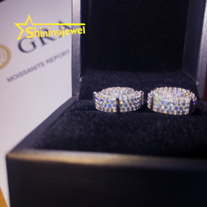 Pendientes de Botón Grandes y Gruesos de 14 mm con Incrustaciones de Diamantes, Joyería de Rapero, Certificación GRA, Probador de Diamantes, Pendientes de Botón de Moissanita 925 - Product Image 4