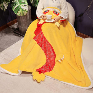 Costume de cosplay de fête pour femmes et filles, dragon du zodiaque, cape rouge, mascotte, cape à capuche, couverture, accessoire de cosplay portable - Product Image 4