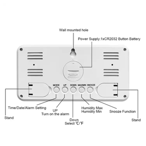 Giá tốt nhất lịch báo động kỹ thuật số Đồng hồ treo tường lớn hiển thị Retro bảng thanh lịch Đồng hồ bàn - Product Image 4