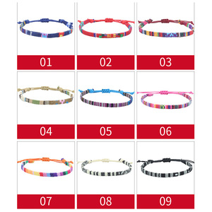 Pulsera <span class=keywords><strong>tejida</strong></span> estilo Nepal para mujer, <span class=keywords><strong>tobillera</strong></span> de cuerda trenzada de algodón multicolor hecha a mano ajustable - Product Image 6