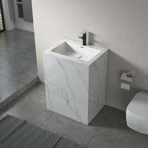 Connexion sans couture en céramique intégrée dalle <span class=keywords><strong>de</strong></span> roche <span class=keywords><strong>colonne</strong></span> bassin combinaison lavabo vertical armoire pour cour extérieure - Product Image 3