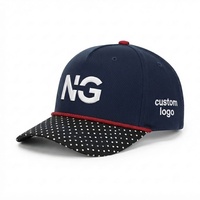 Gorra de béisbol al por mayor con bordado de eslóganes, de dos tonos, 5 paneles, de algodón, con visera de bloques de color