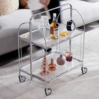 Table d'appoint moderne pliable en métal Changhong, style Moyen Âge, très populaire sur internet, luxe léger, transparente et mobile pour salon