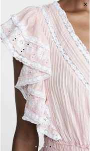 GIMILY OEM y ODM productos personalizados al por mayor chica Casual Color sólido encaje ajuste con volantes detalle cuello en V Flutter manga Midi vestido - Product Image 3