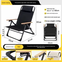 Chaise pliante de camping en plein air en fer, inclinable à cinq positions, chaise de plage portable, chaise de pique-nique avec tissu Oxford