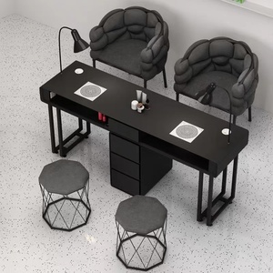 Kelly Beauty Salon Furniture Package <b>Nail</b> Bar Desk Manicure <b>Table</b> Luxury Tufted Manicure <b>Tables</b> With Chair - Product Image 3