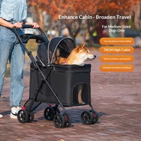 Poussette pour animaux de compagnie à 4 roues, pliable, légère, pour chiens et chats, avec auvent, 20 kg, 50x62x98 cm