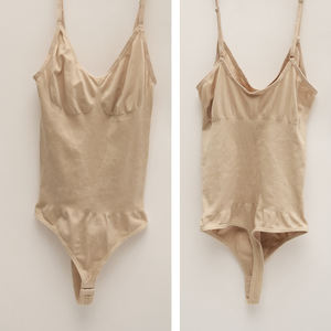 SSHAPER女性用シームレスナイロンボディスーツ通気性フックボディシェイプタミーコントロールバットリフタースリミングジャンプスーツひも - Product Image 6