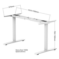 Bureau de travail électrique à hauteur réglable à double moteur avec mémoire de réglage de la hauteur