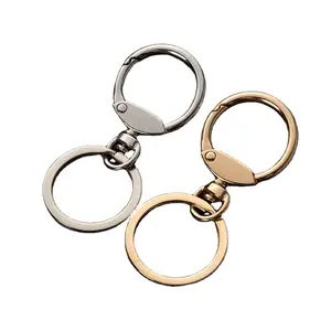30毫米白色K和玫瑰金金属钥匙圈锌合金易于打开和关闭配件钥匙链