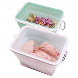 Conteneur de stockage pliable en silicone platine de qualité alimentaire 1000-1500ML, boîte alimentaire réutilisable pliable pour viande, nourriture pour chien, OEM ODM - Product Image 1
