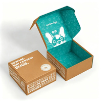 Boîte d'expédition en kraft imprimée tendance personnalisée, boîte cadeau en carton coloré pour vêtements, petite boîte d'expédition pour colis
