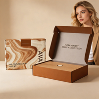 BOSENMEI Boîte d'expédition pliable en carton ondulé biodégradable zéro déchet avec doublure en éponge, motif marbré personnalisé, boîte en papier recyclable sur mesure