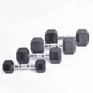 Logo personnalisé 24kg Haltère Réglable De Musculation Formation Haltère Hexagonale En Caoutchouc - Product Image 5