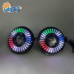 ไฟหน้า LED RGB แบบปรับได้ ADT Chasing ขนาด 7 นิ้ว 9 นิ้ว ควบคุมผ่านแอพ กันน้ำ โปรเจคเตอร์กระจก ไฟหน้า LED RGB - Product Image 1