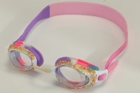Nouvelles lunettes de natation en silicone multicolores anti-buée avec boucle latérale, ajustement facile, équipement de plongée pour enfants