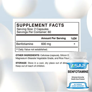 Soporte para la salud Cápsulas para la salud Vitamina B1 suplemento para la salud del cerebro Cápsula de benfotiamina - Product Image 2