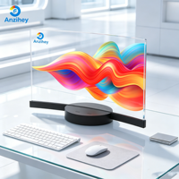 Écran OLED transparent incurvé pour ordinateur de bureau, fonction anti-brûlure intégrée, luminosité 800 cd, revêtement AR, résolution, angle de vision 178°