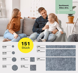 <span class=keywords><strong>Mobili</strong></span> autoadesivi in feltro di 4 mm di spessore scivolano 151 pezzi per la protezione del pavimento della sedia e alianti per <span class=keywords><strong>mobili</strong></span> - Product Image 2