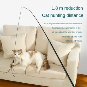 1.8M Hengel Interactieve Elektronische Kattenpaal Simulatie Vogel Roterende Angstaanjagende Stok Automatisch Kattenspeelgoed - Product Image 3
