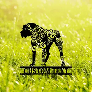 Individuelle Gartendekoration Bulldoggenhof Kunst Hund Garten Logo Bulldoggengeschenk Outdoor-Dekorationen Hofkunst