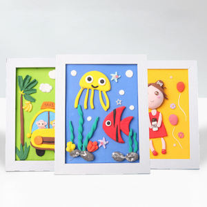 Kit de cadre photo DIY en argile à séchage à l'air pour l'artisanat des enfants, commande en gros, avec logo personnalisé, idéal pour les cadeaux d'anniversaire - Product Image 6