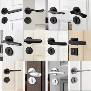 Mode chambre porte poignée <span class=keywords><strong>serrure</strong></span> solide alliage <span class=keywords><strong>d</strong></span>'aluminium noir <span class=keywords><strong>intérieur</strong></span> chambre porte poignées <span class=keywords><strong>serrure</strong></span> - Product Image 4