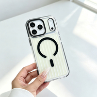 JOYPORODO B337 pour iPhone 18 17 Pro Max Coque de protection magnétique transparente antichoc ondulée
