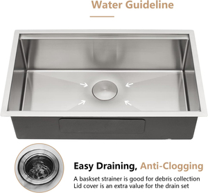 Bán Hot Bồn Rửa Nhà Bếp Máy Trạm 16 Đo 304 thép không gỉ lớn Bát duy nhất dưới truy cập chải Sinks với phụ kiện - Product Image 5