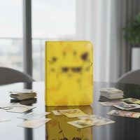 Porte-cartes de visite à 4 pochettes avec fermeture éclair, capacité de 400 cartes, album à 3 anneaux pour cartes de visite (matériau PU)