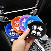 Auto-Getränkehalter-Untersetzer mit Katzenpfoten-Design, Silikon, Rutschfest, Wasserdicht, Abnehmbar, Universelle Innenraummatte, Passend für BMW, Toyota, Honda