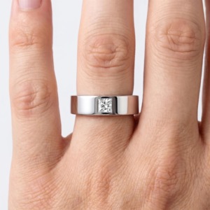 <span class=keywords><strong>Bague</strong></span> <span class=keywords><strong>solitaire</strong></span> classique pour homme en or 18 carats avec <span class=keywords><strong>diamant</strong></span> de laboratoire taille <span class=keywords><strong>princesse</strong></span>, couleur D VVS2, <span class=keywords><strong>diamant</strong></span> synthétique CVD certifié IGI, qualité supérieure - Product Image 4