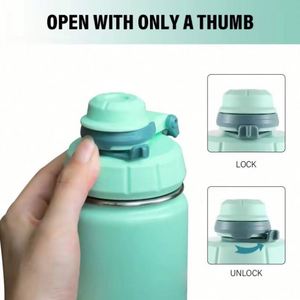 32oz 40oz BPA FREE 3Lids Double Wall Vacuum Flask Insulated Stainless Steel Bottle with Dust Proof Straw Handle Lid - Product Image 4