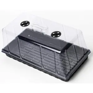 Plastic PS 1020 tray and lid dome kits seedling tray