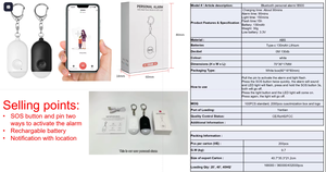Kendini Savunma <span class=keywords><strong>Alarm</strong></span>ı Anahtarlık Tuya Akıllı En Gürültülü Güvenli Ses USB Kişisel Güvenlik ABS Uzun Menzilli GPS Panik <span class=keywords><strong>Alarm</strong></span> Modeli - Product Image 6