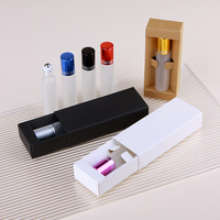 Flacon de parfum en verre givré blanc SUMEEAR 10 ml, flacon à bille rechargeable, boîte en papier avec logo personnalisé pour échantillon de parfum