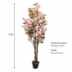 Árbol <span class=keywords><strong>de</strong></span> Lila Artificial <span class=keywords><strong>de</strong></span> Alta Calidad, <span class=keywords><strong>Planta</strong></span> <span class=keywords><strong>de</strong></span> Flores Artificiales <span class=keywords><strong>de</strong></span> 1.5m, Tronco <span class=keywords><strong>de</strong></span> Madera Natural, Flores y <span class=keywords><strong>Hojas</strong></span> <span class=keywords><strong>de</strong></span> Plástico, Decoración para Hogar, Oficina y Hotel - Product Image 2