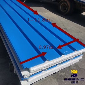 Panel Sándwich EPS <span class=keywords><strong>para</strong></span> <span class=keywords><strong>Techos</strong></span> Metálicos, Aislado, Compuesto, Resistente al Fuego, Resistente al Agua, Ecológico, <span class=keywords><strong>para</strong></span> Cámaras Frigoríficas, <span class=keywords><strong>Techos</strong></span> <span class=keywords><strong>de</strong></span> Hoteles - Product Image 1