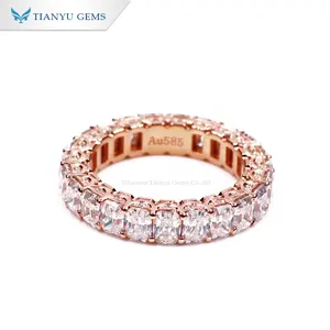 Nhẫn Kim Cương Moissanite Cắt Rạng Rỡ, Nhẫn Vĩnh Cửu Toàn Bộ Kim Cương, Vàng Hồng Tianyu - Product Image 1